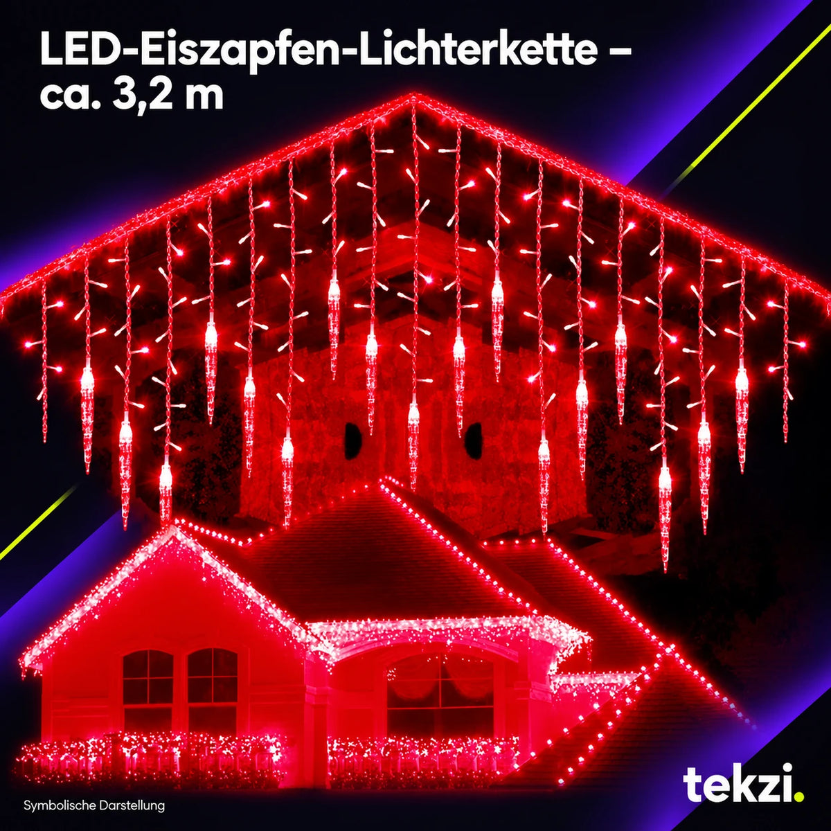 tekzi LED-Eiszapfen-Lichterkette – ca. 3,2 m – Ansicht 17 im TEKZI-Design
