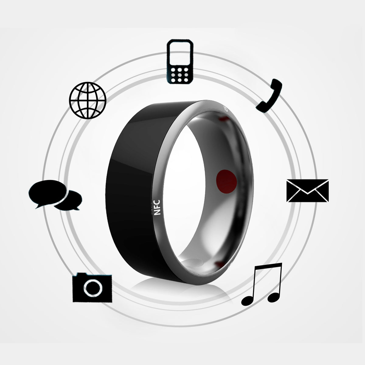 tekzi NFC-Ring ohne Akku – Schwarz oder Weiß – Produktabbildung