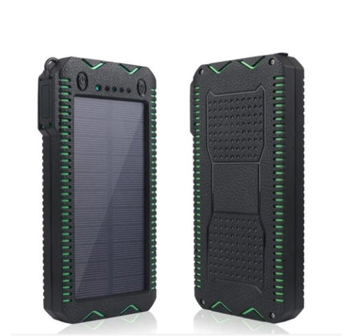 tekzi Solar-Powerbank mit 15.000 mAh und zwei LED-Leuchten – Produktabbildung