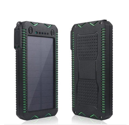 tekzi Solar-Powerbank mit 15.000 mAh und zwei LED-Leuchten – Produktabbildung