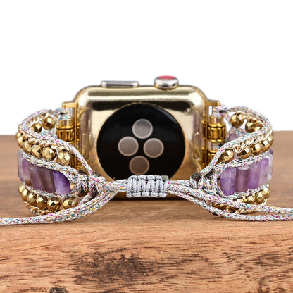 tekzi Smartwatch-Armband mit Amethyst im Boho-Stil – Produktabbildung