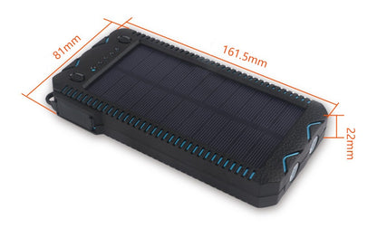 tekzi Solar-Powerbank mit 15.000 mAh und zwei LED-Leuchten – Produktabbildung
