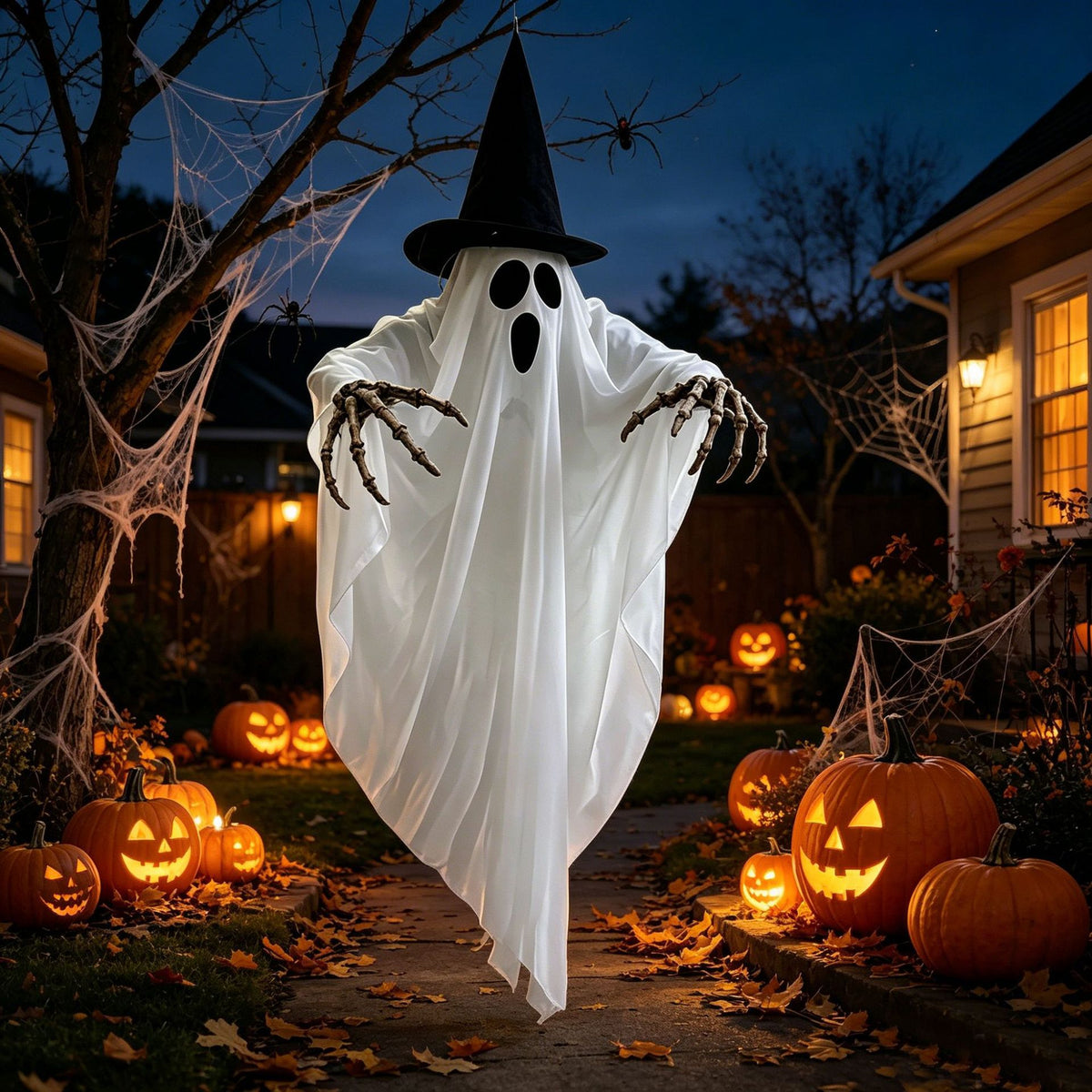 tekzi Halloween-Dekoration aus Stoff – leuchtender Hexenhut – Produktabbildung