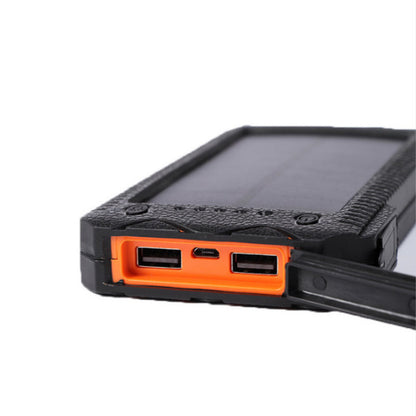 tekzi Solar-Powerbank mit 15.000 mAh und zwei LED-Leuchten – Produktabbildung