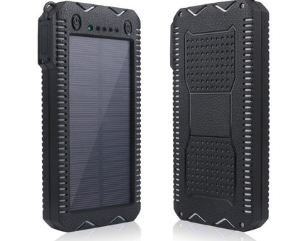 tekzi Solar-Powerbank mit 15.000 mAh und zwei LED-Leuchten – Produktabbildung