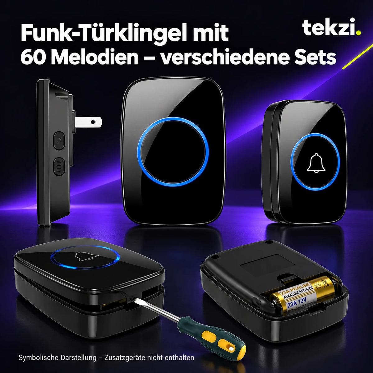 tekzi Funk-Türklingel mit 60 Melodien – verschiedene Sets – Ansicht 6 im TEKZI-Design