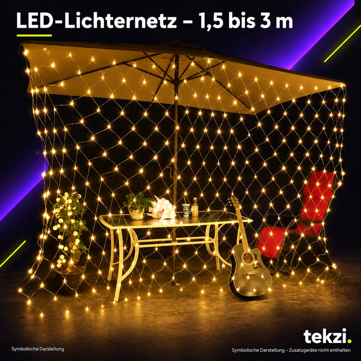 tekzi LED-Lichternetz – 1,5 bis 3 m – Ansicht 7 im TEKZI-Design