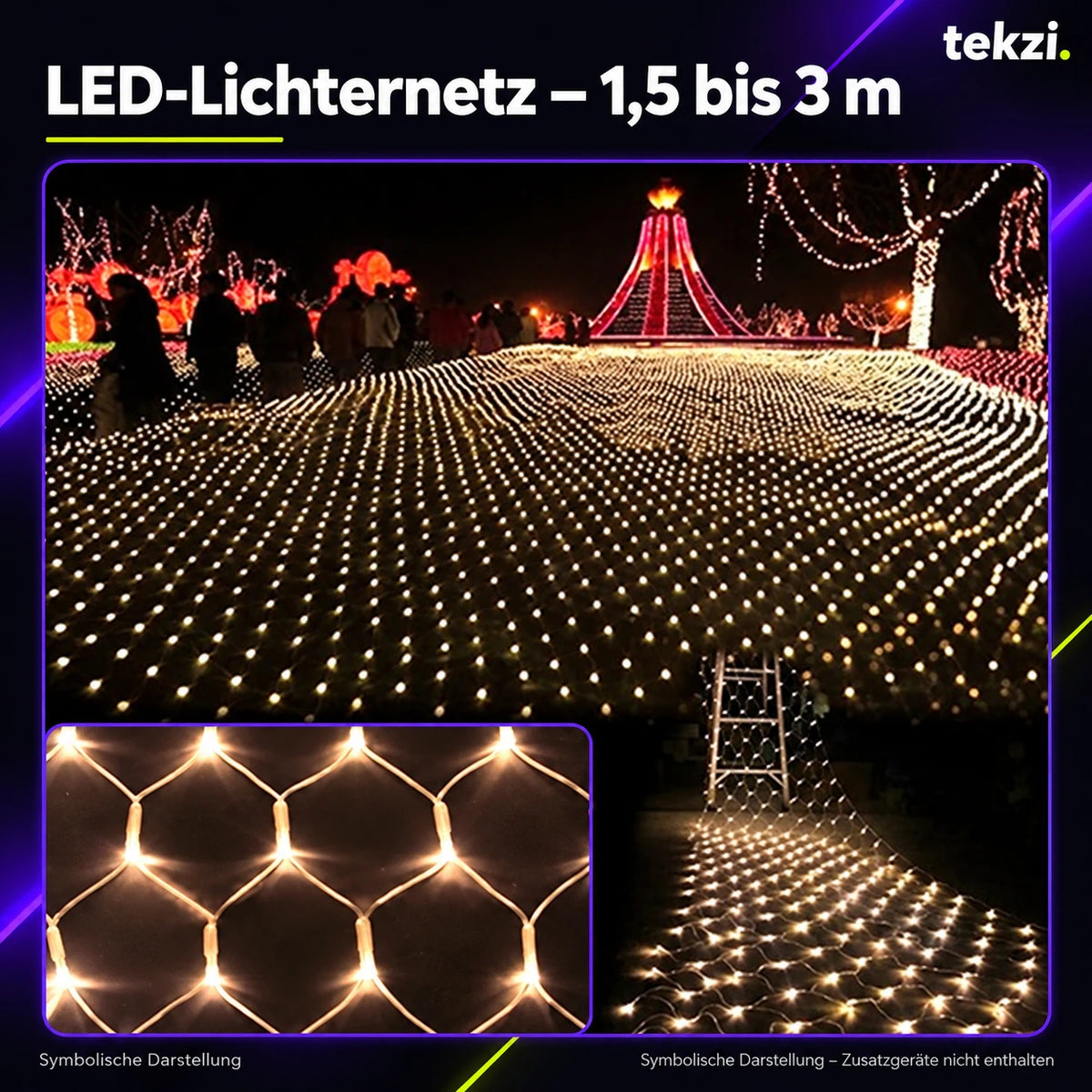tekzi LED-Lichternetz – 1,5 bis 3 m – Ansicht 9 im TEKZI-Design
