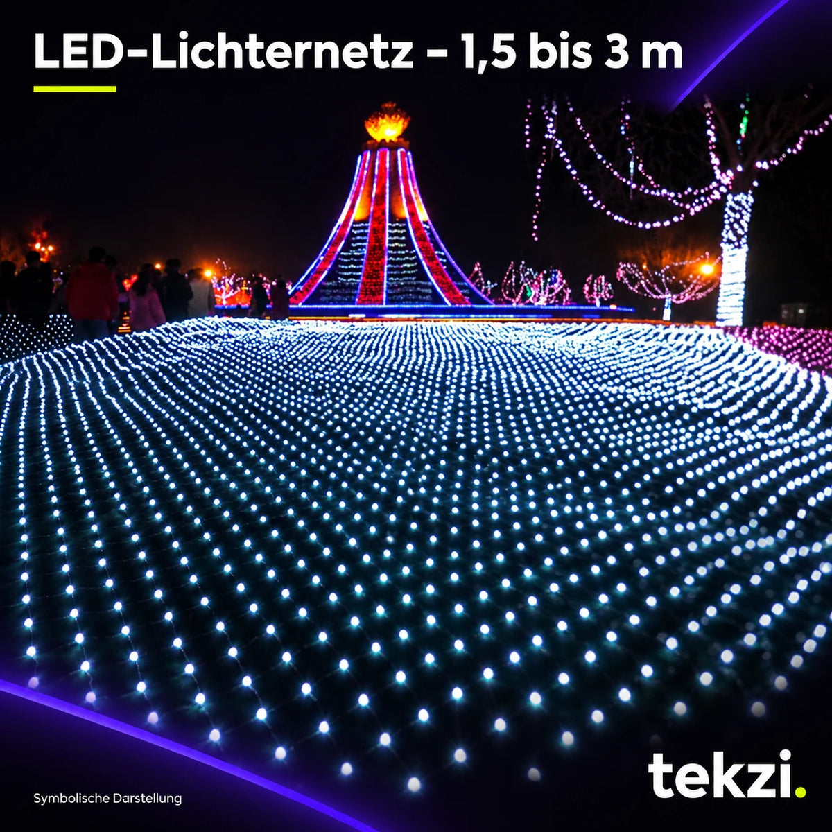 tekzi LED-Lichternetz – 1,5 bis 3 m – Ansicht 6 im TEKZI-Design