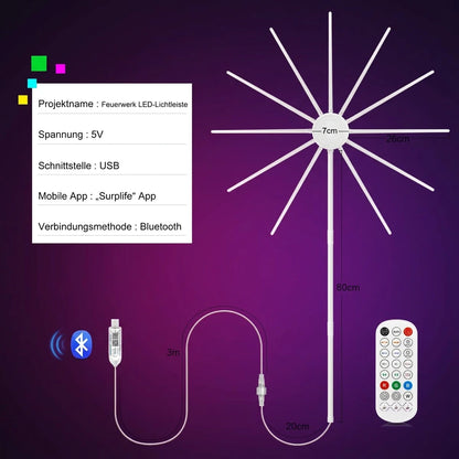 tekzi RGB-LED-Feuerwerkleuchte mit USB