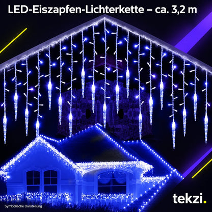 tekzi LED-Eiszapfen-Lichterkette – ca. 3,2 m – Ansicht 5 im TEKZI-Design
