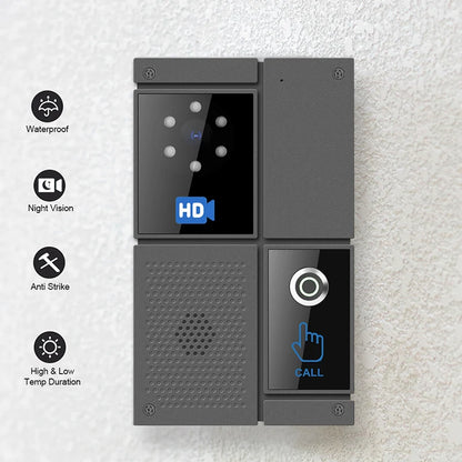 Smart SIP HD Video Intercom Touch Screen Waterproof Doorbell for Office Home Device Control Anti Strike System Night Vision