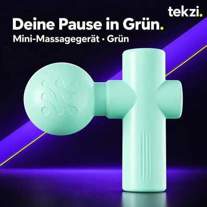 Grünes Mini-Massagegerät – Farbvariante in Seitenansicht im TEKZI-Design