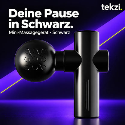 Schwarzes Mini-Massagegerät – Farbvariante in Seitenansicht im TEKZI-Design