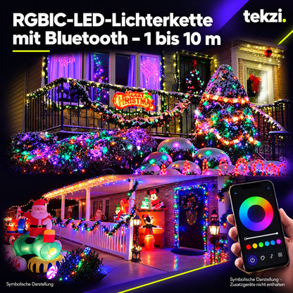 tekzi RGBIC-LED-Lichterkette mit Bluetooth – 1 bis 10 m – Ansicht 15 im TEKZI-Design