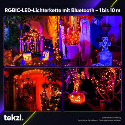 tekzi RGBIC-LED-Lichterkette mit Bluetooth – 1 bis 10 m – Ansicht 4 im TEKZI-Design