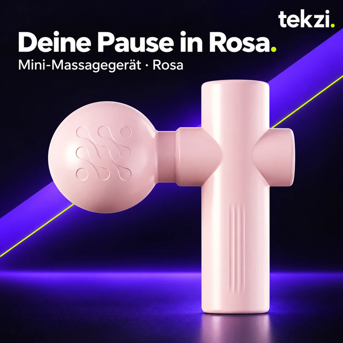 Rosa Mini-Massagegerät – Farbvariante in Seitenansicht im TEKZI-Design