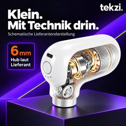 GYLOY Massagegerät, schematische Lieferantendarstellung der Technik mit 6 mm Hub laut Lieferant