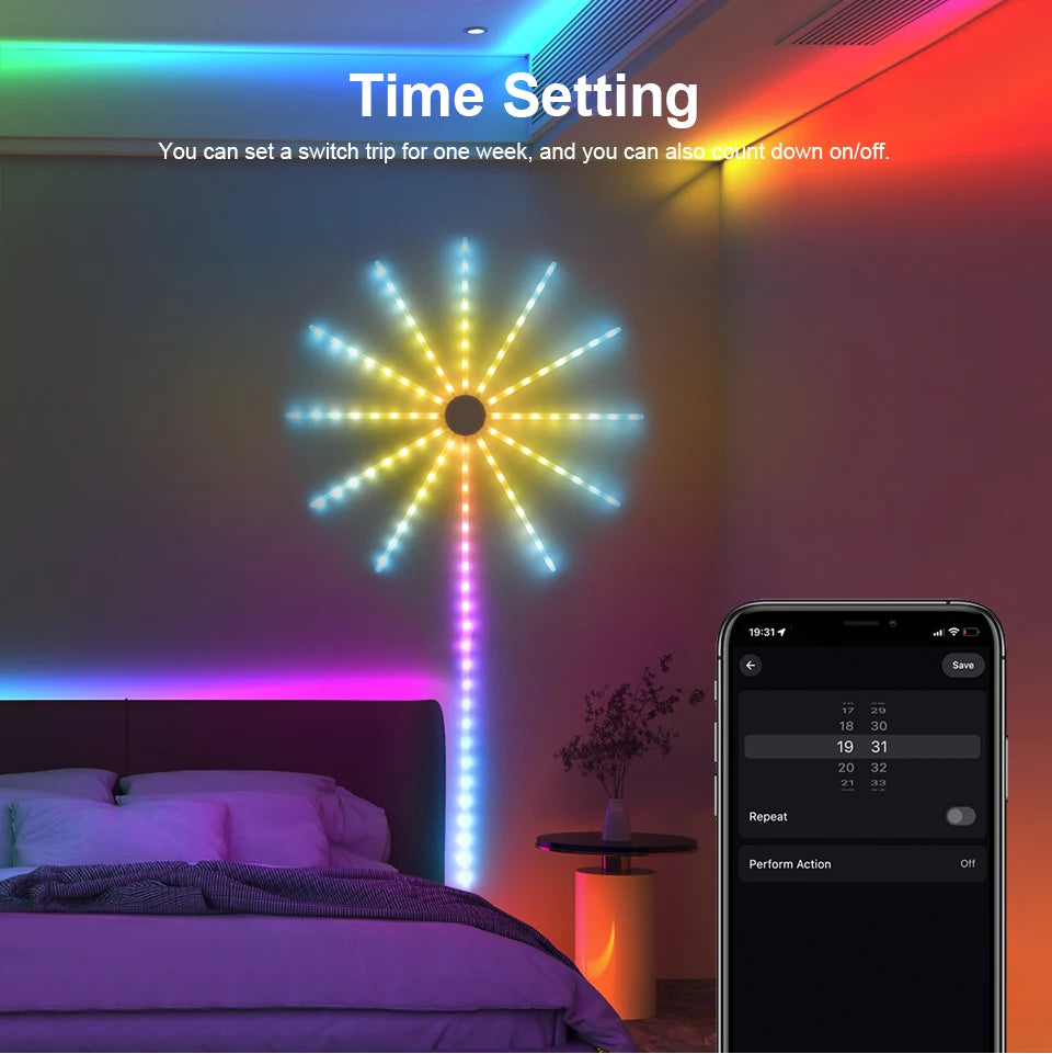 tekzi RGB-LED-Feuerwerkleuchte mit USB