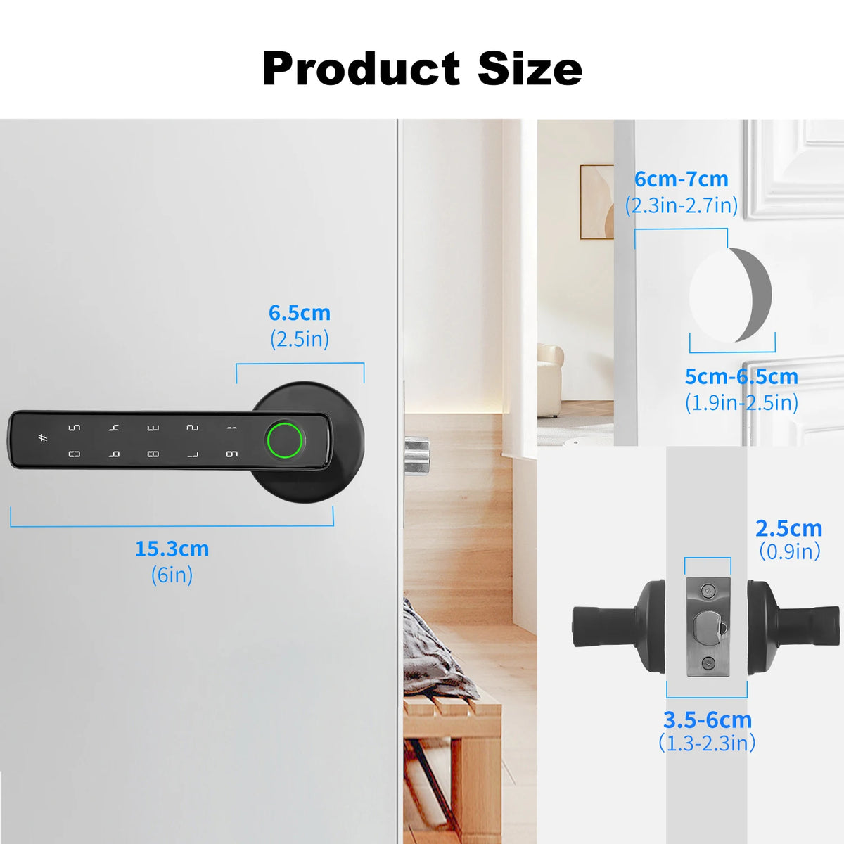 tekzi Tuya-Türgriffschloss 4-in-1 mit Fingerabdruck und Bluetooth