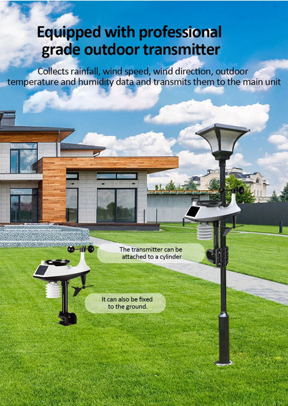 WiFi Smart Weather Station Smart Home Digital Thermometer with Sensor Temperature Humidity Date Light Index Air Quality Monitor