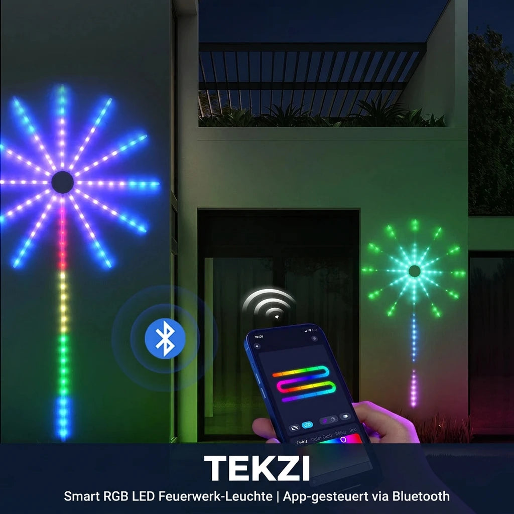 tekzi RGB-LED-Feuerwerkleuchte mit USB