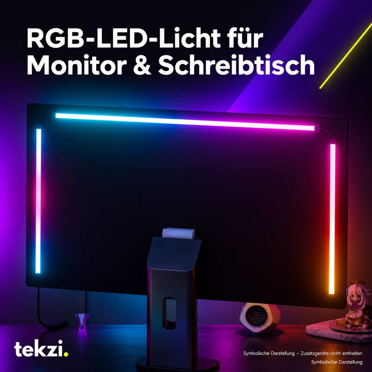 tekzi RGB-LED-Licht für Monitor & Schreibtisch – Ansicht 5 im TEKZI-Design