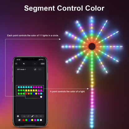 tekzi RGB-LED-Feuerwerkleuchte mit USB