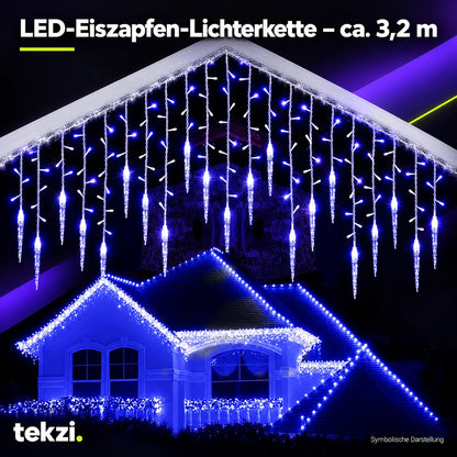 tekzi LED-Eiszapfen-Lichterkette – ca. 3,2 m – Ansicht 16 im TEKZI-Design