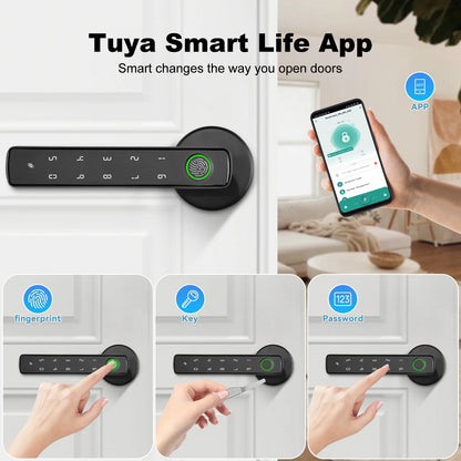 tekzi Tuya-Türgriffschloss 4-in-1 mit Fingerabdruck und Bluetooth