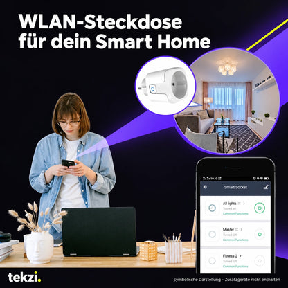 WLAN-Steckdose für dein Smart Home – Ansicht 2 im TEKZI-Design