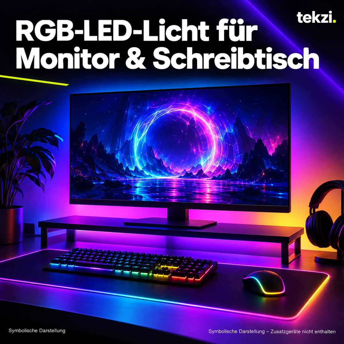 tekzi RGB-LED-Licht für Monitor & Schreibtisch – Ansicht 8 im TEKZI-Design