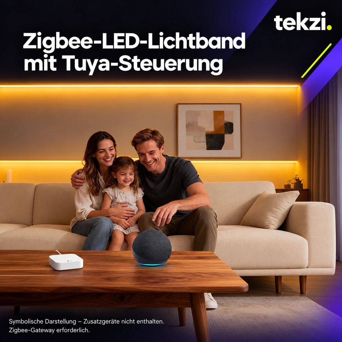 Zigbee-LED-Lichtband mit Tuya-Steuerung – Ansicht 12 im TEKZI-Design