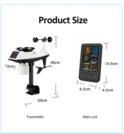 WiFi Smart Weather Station Smart Home Digital Thermometer with Sensor Temperature Humidity Date Light Index Air Quality Monitor