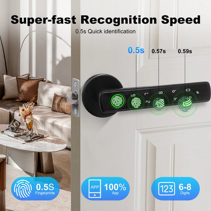tekzi Tuya-Türgriffschloss 4-in-1 mit Fingerabdruck und Bluetooth