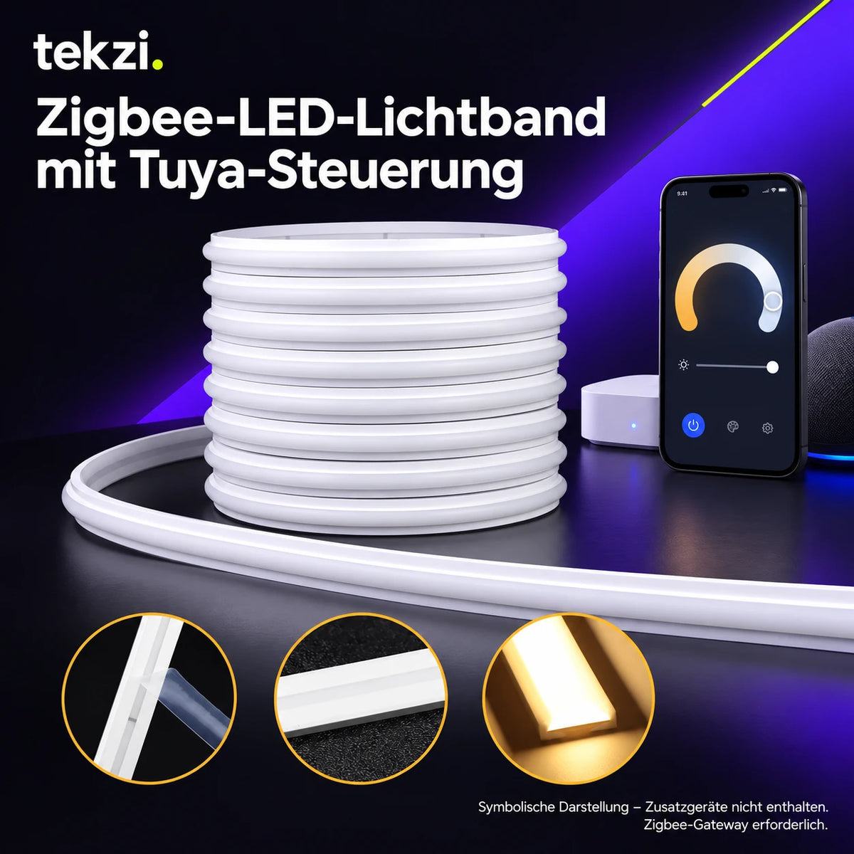 Zigbee-LED-Lichtband mit Tuya-Steuerung – Ansicht 9 im TEKZI-Design