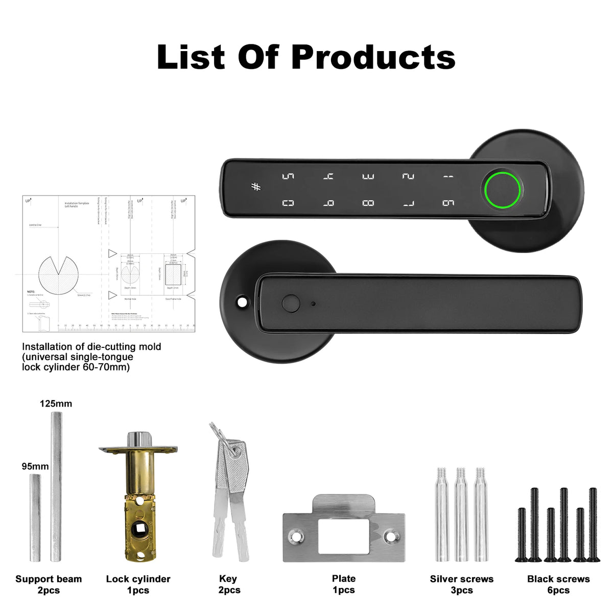 tekzi Tuya-Türgriffschloss 4-in-1 mit Fingerabdruck und Bluetooth