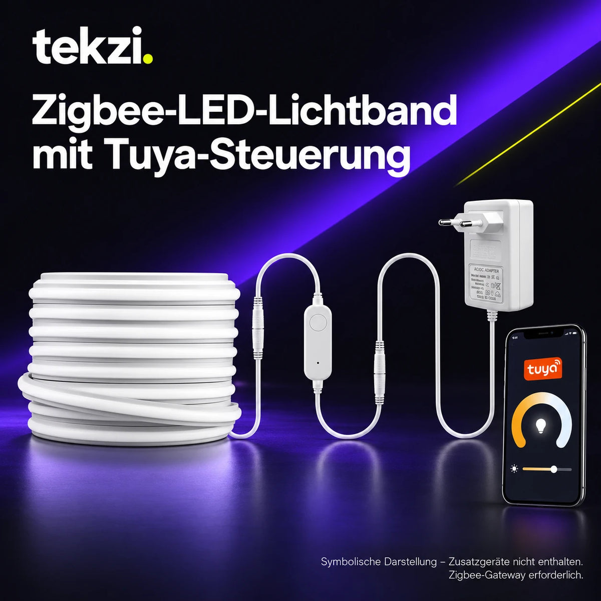 Zigbee-LED-Lichtband mit Tuya-Steuerung – Ansicht 8 im TEKZI-Design