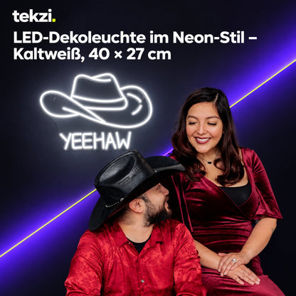 tekzi LED-Dekoleuchte im Neon-Stil – Kaltweiß, 40 × 27 cm – Ansicht 2 im TEKZI-Design